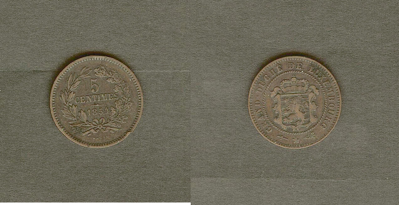 Luxembourg 5 centimes 1854 EF